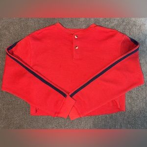 Orange Long Sleeve Crop Top